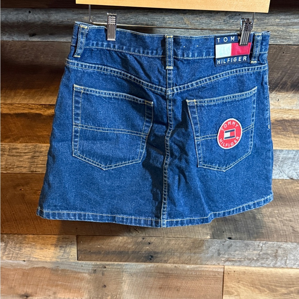 VINTAGE Tommy Hilfiger Blue Denim Mini Skirt